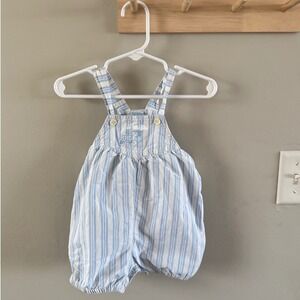 6/9m vntg. pinstripe bubble romper